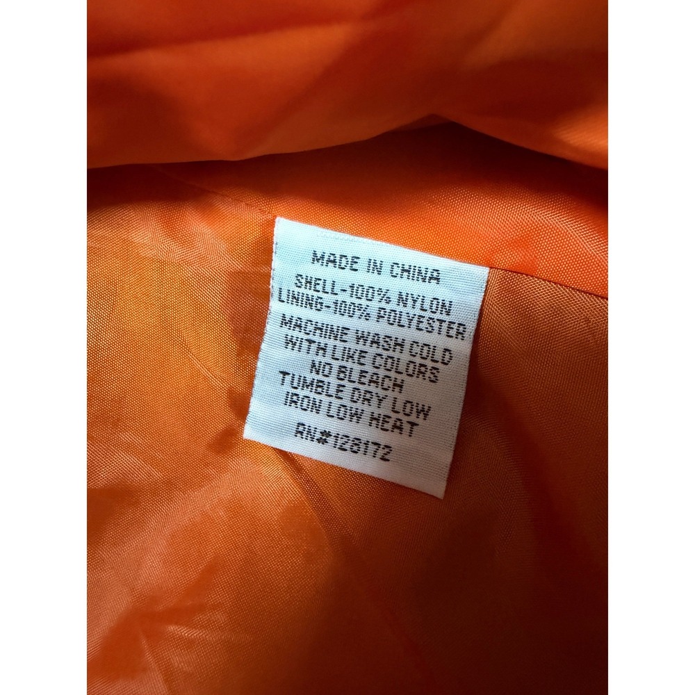 Ring of Fire Mens Grey MA-1 Bomber Flight Jacket Orange Lining Small Zip Up - Picture 6 of 6